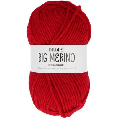 Priadza Drops Big Merino Uni Colour, 50 g - karmínová