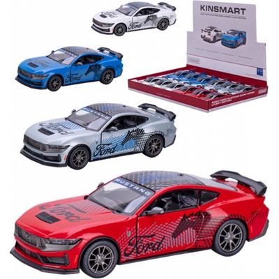 Kinsmart Auto sportovní Ford Mustang Dark Horse Livery kov PB 13cm 4 barvy 520410