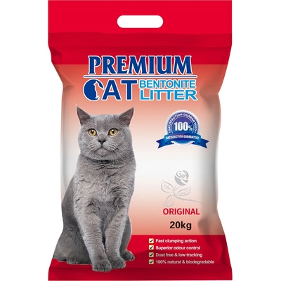 Premium Cat Премиум котешка тоалетна с бентонит - Natural за котки 20 кг
