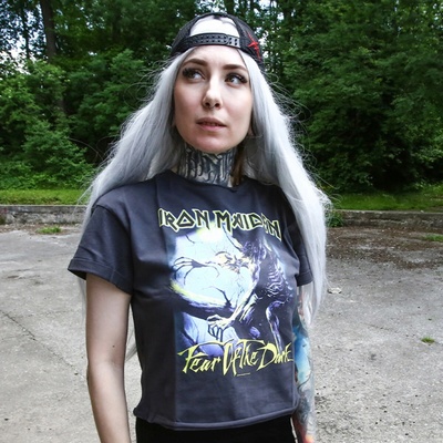 Tričko metal Amplified Iron Maiden FEAR OF THE DARK sivá