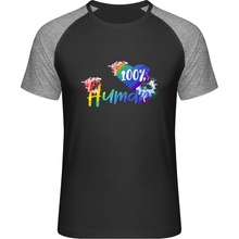 Mymate predĺžené tričko MY111 Dúhový dizajn Human black heather black