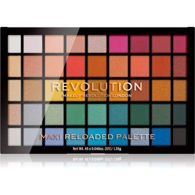 Makeup Revolution Maxi Reloaded Palette палитра с прахообразни сенки за очи цвят Big Shot 45x1.35 гр