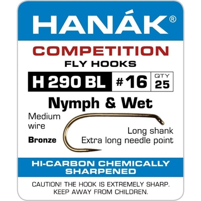 Hanák Competition Muškařský háček univerzální s prodlouženým raménkem vel.8 25 ks