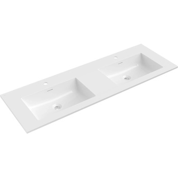 Mexen Otis мивка вградена в плот двойна 141 x 46, 5 см, бял гланц - 25181400D (25181400D)