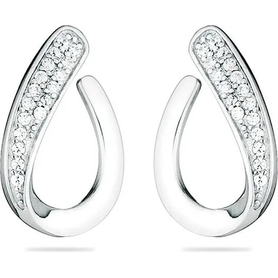 Swan Сребърни обици с вградени камъни циркон JT7806E Swan