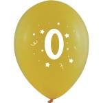 Globos Festival БАЛОНИ 10 БР. 12" - 30 СМ С ПЕЧАТ - ЦИФРА 0