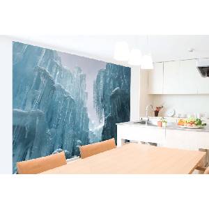DIMEX ART Самозалепваща се флизелинова фототапета замръзнала ледена стена 375 x 250 см