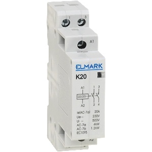 ELMARK МОДУЛЕН КОНТАКТОР k20 20a 230v НО+НЗ (23007) - homefinishing