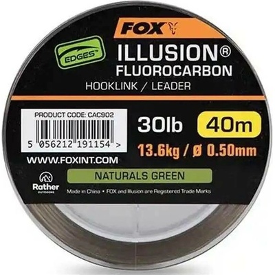 Fox Fluorocarbon Edges Illusion Hooklink/Leader Naturals Green 0,50mm 40m