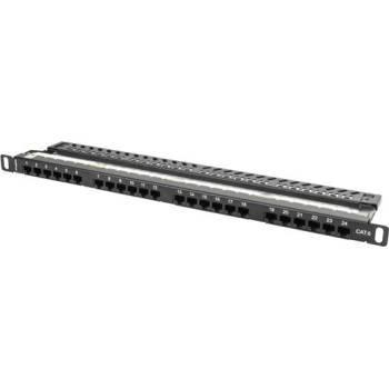 Lanberg Пач панел Lanberg patch panel 24 port 0.5U CAT. 6, black (PPU6-0024-B)