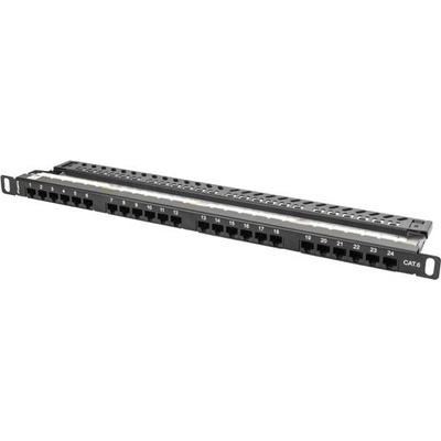 Lanberg Пач панел Lanberg patch panel 24 port 0.5U CAT. 6, black (PPU6-0024-B)
