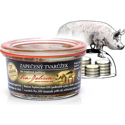 Via Delicia Zapečený tvarůžek na vepřové paštice 130g – Zboží Dáma