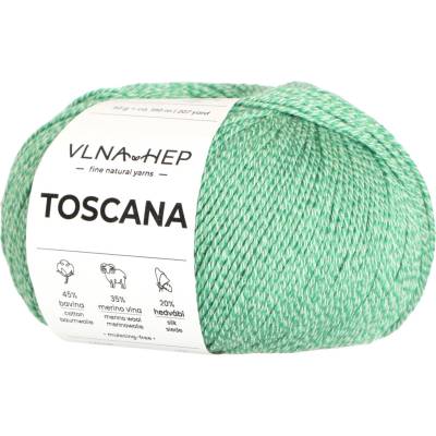 Vlna-hep Příze Toscana - jemná přírodní příze - bavlna, merino vlna, hedvábí Toscana: 142730 Greenbriar