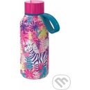 Quokka Solid Kids s popruhem Nerezová termolahev 330 ml s popruhem Zebry