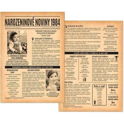 Narozeninové noviny 1984 – jednostranné až čtyřstranné
