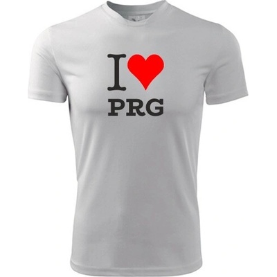Bílé tričko I love PRG