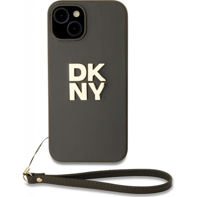 DKNY PU Leather Stack Logo Wrist Strap pre Apple iPhone 14, zelená