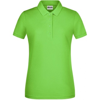 James & Nicholson Dámska polokošeľa z biobavlny 8009 Limetkovo zelená