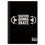 Sentio Тетрадка със спирала Skate 17х25см, 2 теми, 70 листа