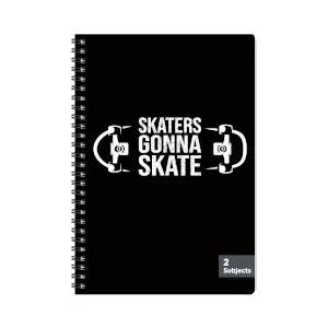 Sentio Тетрадка със спирала Skate 17х25см, 2 теми, 70 листа