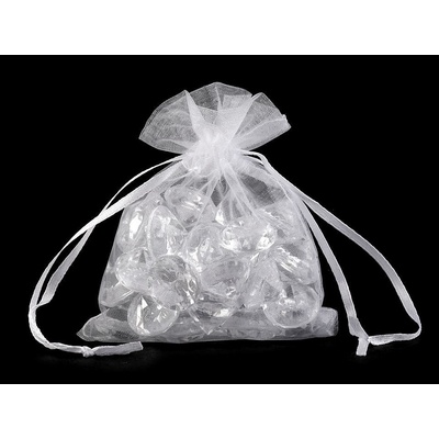 Dárkový pytlík 9x11 cm organza - bílá (10 ks)
