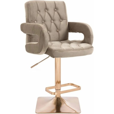 LuxuryForm Design Boston Velur na zlatej hranatej podstave latte