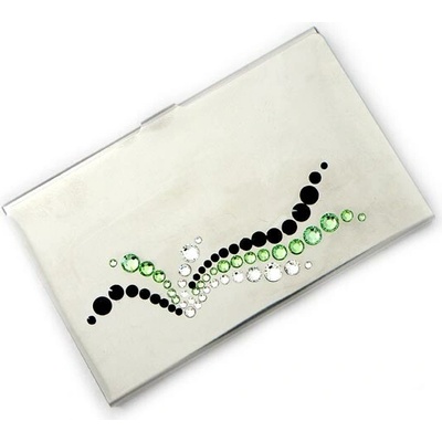 GM Collection GM Collection Pouzdro na vizitky s krystaly Swarovski 740301 WAVE GREEN – Zboží Mobilmania