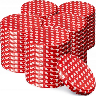 Šroubovací Víčka do sklenic Kadax kovové, průměr 82 mm, 50 ks, bílé/červené