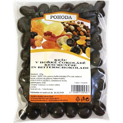 Velkoobchod Pohoda Kešu v hořké čokoládě 250 g