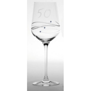 Dartington Crystal Sklenice jubilejní na víno Swarovski 450 ml 50 let