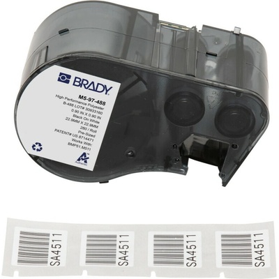 Brady M5-97-488 / 170887, 22.86 mm, Polyester, čierna tlač / biely podklad