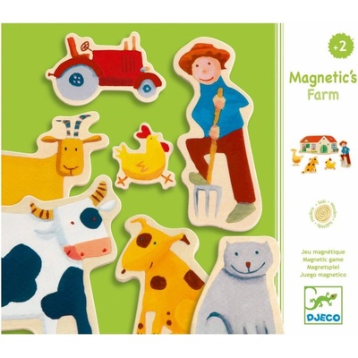 Djeco drevené magnetky Farma