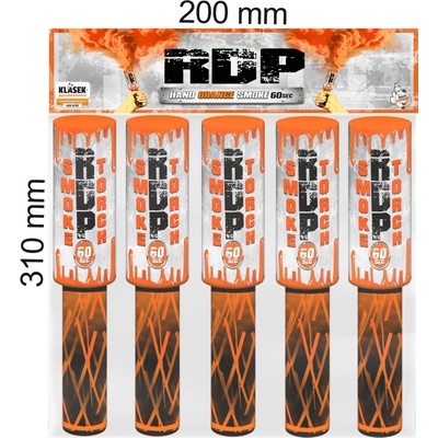 Oranžová dymová pochodeň s trhacou poistkou 5 ks