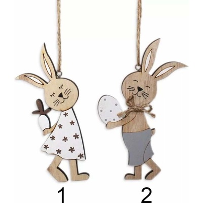 Lepaso Zajíc závěs dřevo 12cm mix 555790