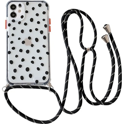 Innocent Silicone Dotted Case with Lanyard - iPhone SE/8/7 černé