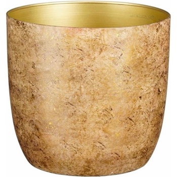 Mica КАШПА КЕРАМИЧНА КРЪГЛА alona Ø22х21см АНТИЧНО ЗЛАТНА (1137259)