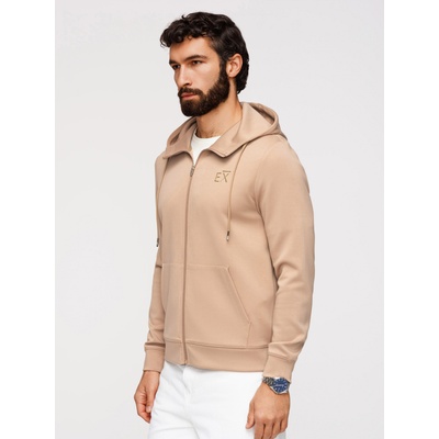 Ombre Clothing Мъжко суитшърт без бутони от гладко плетиво - бежово V3 OM-SZBC-0196 Ombre Clothing Ombre Clothing | Bezhov | МЪЖЕ | M