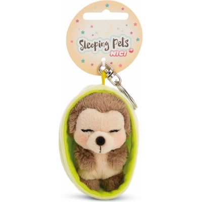 NICI spící Ježek 12 cm světle zelený košík GREEN