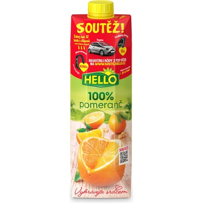 Hello Pomeranč 100 % džus 12 x 1 l