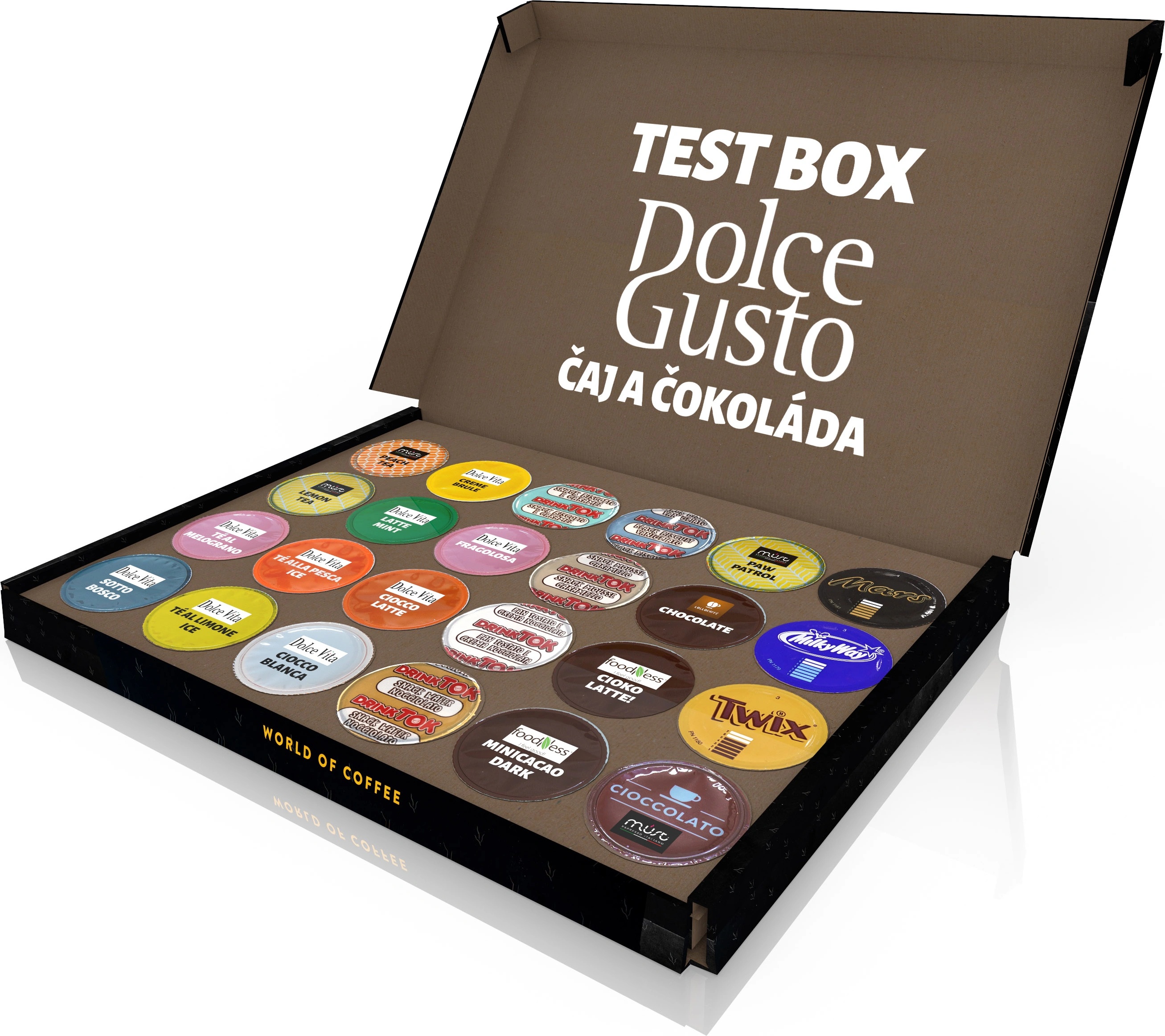 Nejkafe Тестова кутия с 24 капсули за Dolce Gusto® Tea & Chocolate от NEJKAFE
