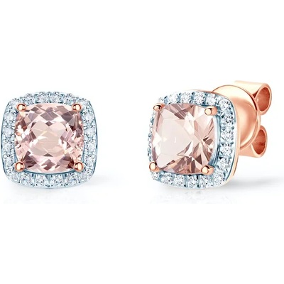 SAVICKI обеци: розово злато. морганити. диаманти