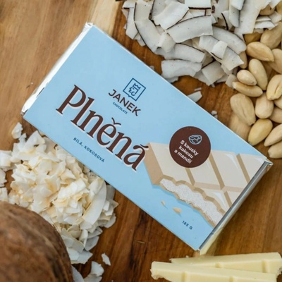 Janek Plněná bílá kokosová čokoláda 185 g