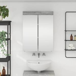 vidaXL Шкаф с огледало за баня TULUM Сив Сонома 60 x 16, 5 x 78 см (880367)
