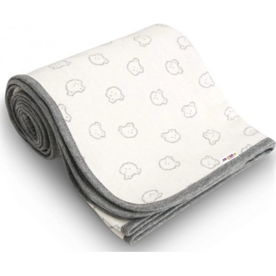 Baby Nellys bavlnená dečka Macko sivá