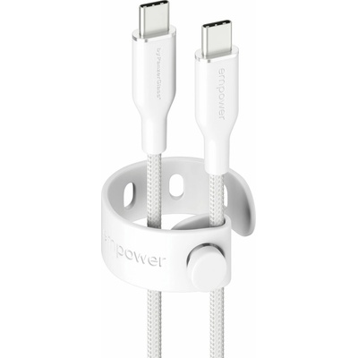 PanzerGlass EM85432 empower 60W opletený nabíjací USB-C na USB-C 2m bílý