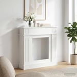 vidaXL Рамка за камина Бял гланц 102 x 26 x 100 см Инженерна дървесина (8006646)