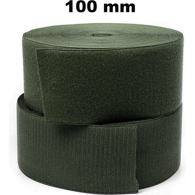Pásek na suchý zip našívací Háček a Smyčka set Khaki 100 mm x 25 bm