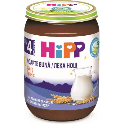 Биo млечна каша Hipp Лека нощ - Грис, 190 g (5515)