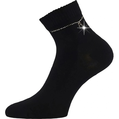 Lonka ponožky dámské elegantní FLITANA 05 s kamínky 3 páry ČERNÉ