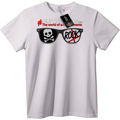 NOONEBRAND Тениска Рок Skull Слънчеви Очила - S, White